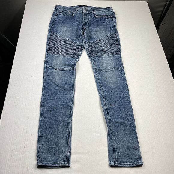 PacSun Other - Pacsun Mens Stacked Skinny Jeans Blue Denim Slim Fit Stretch Zip Up Size 31 x 32